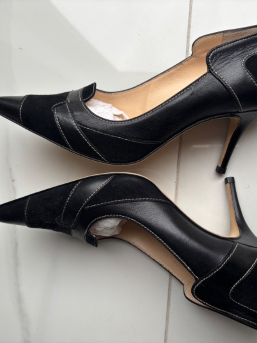 Manolo Blahnik DIAREK GADAMES7 Suede Leather Black Pumps 36.5 (US 6.5) - Picture 5 of 9